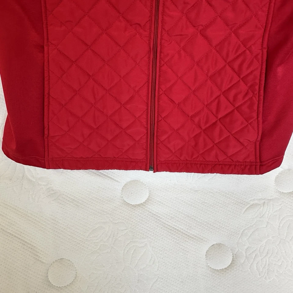 Chaleco Van Heusen Mujer L Rojo Acolchado Puffer Híbrido Cremallera Completa Bolsillos Y176F Foto 3 de 4