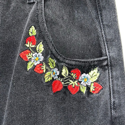 Dolls Kill x Strawberry Shortcake 'Patched With Love' pantaloni cargo larghi taglia S - Foto 6 di 15