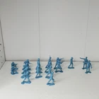 VTG Re Issue Marx USA Civil War Soldiers 18 Figure Army Lot Blue Plastic 7 Poses