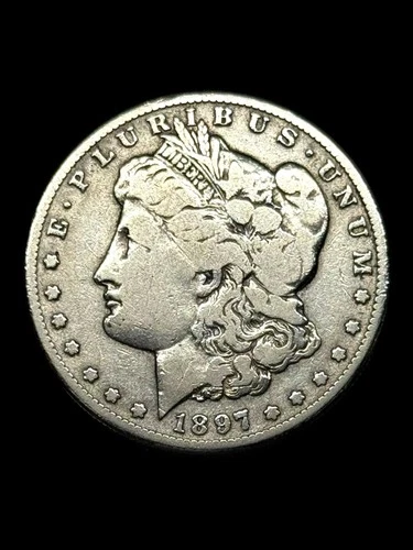 1897 S Morgan Silver Dollar, Circulated, Cleaned. See Description. Free gift!💵