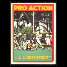 L.C. Greenwood #257 1972 Topps Pittsburgh Steelers Football Card NFL EX