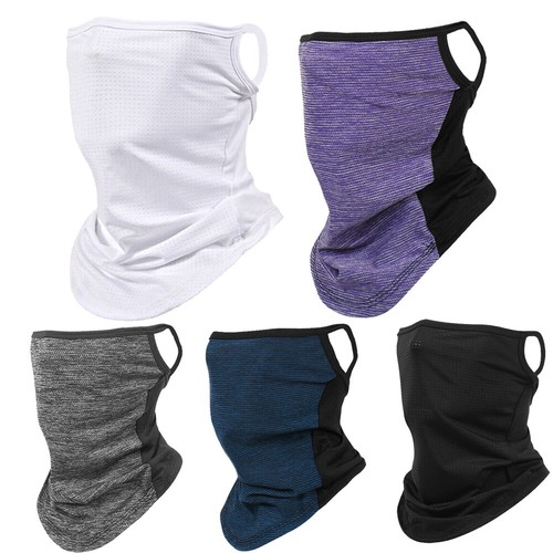Neck Gaiter Face Mask Bandana Cover Snood Reusable Washable Scarf with Ear Loops - Picture 2 of 95