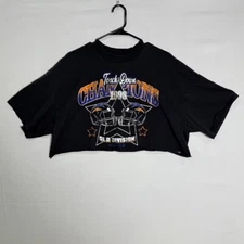 Divided by H&M 1998 Football Graphic Crop Tee Women’s M Black Retro
