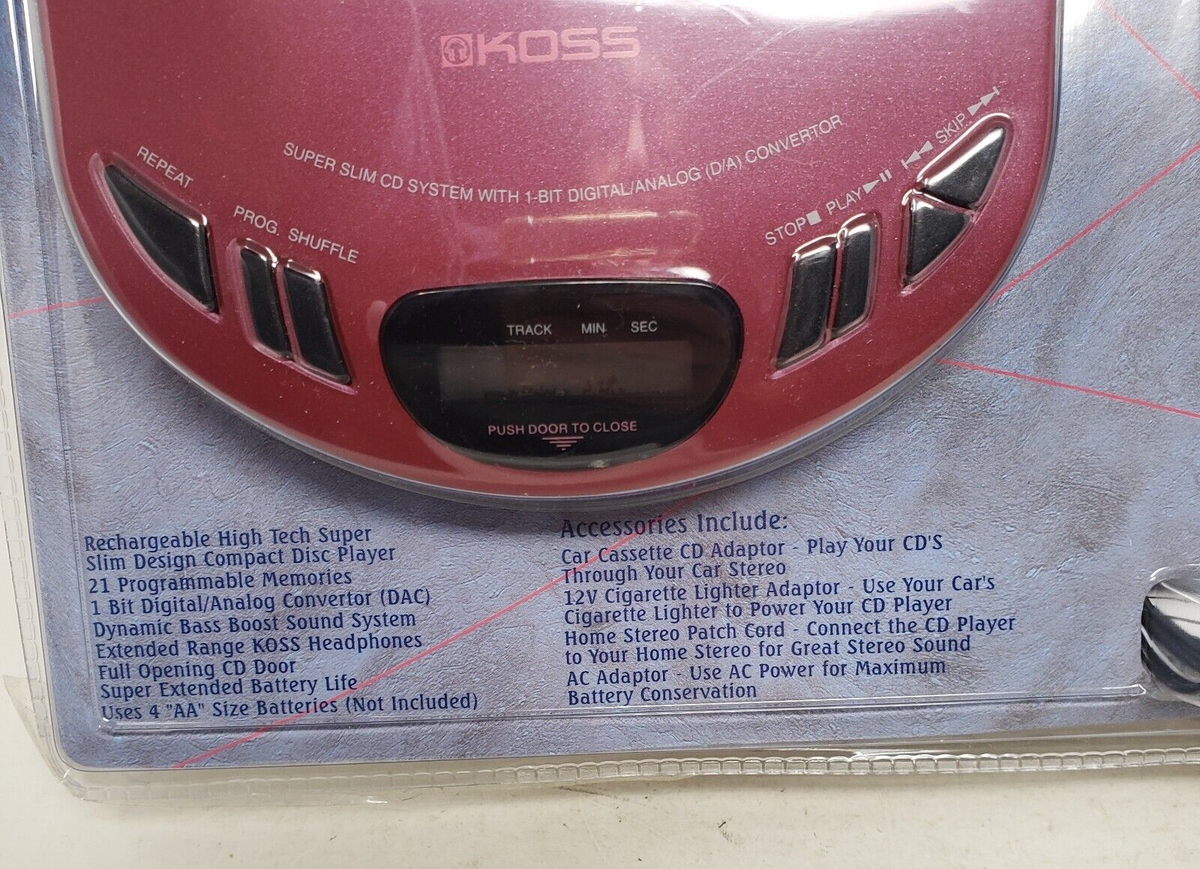 Vintage KOSS DBBS Car Portable Compact Disc CD Player CDP420CP Cassette  Adapter