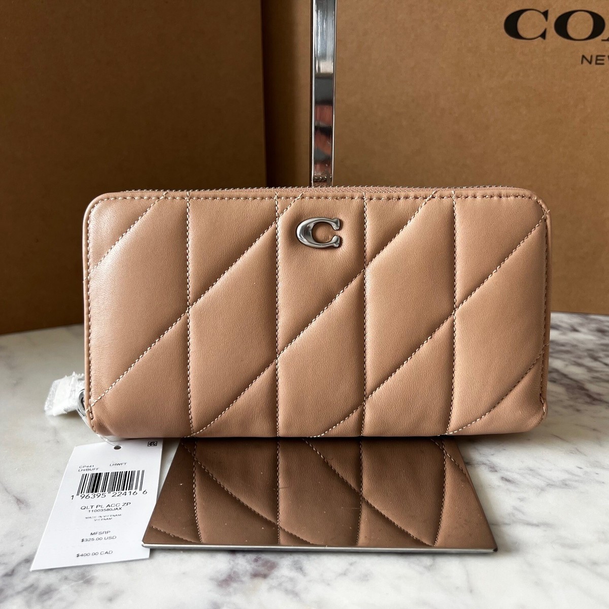 【COACH】ACCORDION ZIP WALLET WITH PILLOW QUILTING-LH c7721_b4ta7_a0