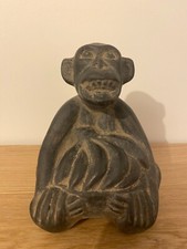 Précolombien Pérou Statue Mochica de singe sacré Dieu terre cuite Terracotta