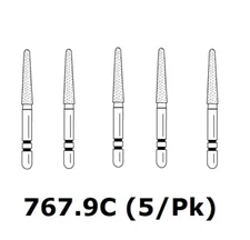 Premier Dental TWO STRIPER Diamond Round End Taper #767.9C 5/PK usa