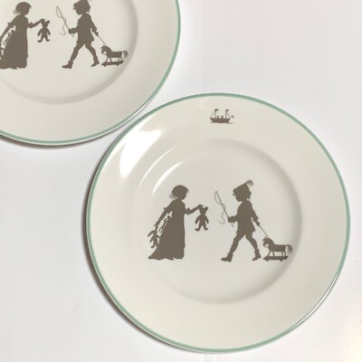 ◎ HERMES シルエット SILHOUETTES ディナープレート 31cm Used/GOOD] HERMES silhouette plate 2-piece set white gray