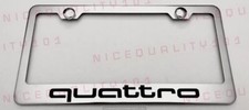 Quattro Sline Stainless Steel Chrome Finished License Plate Frame Rust Free