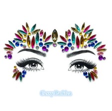 SN-A3-1 Fireworks Festival Adhesive Face Gems Rhinestones Stickers Mardi Gras