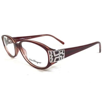 Salvatore Ferragamo Eyeglasses Frames 2609-B 462 Burgundy Red Silver 51-16-135