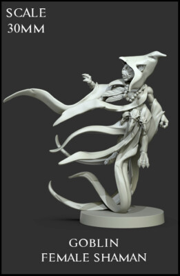 Goblin Female Shaman | 28mm | Yedharo Models | for D&D or other table top games
