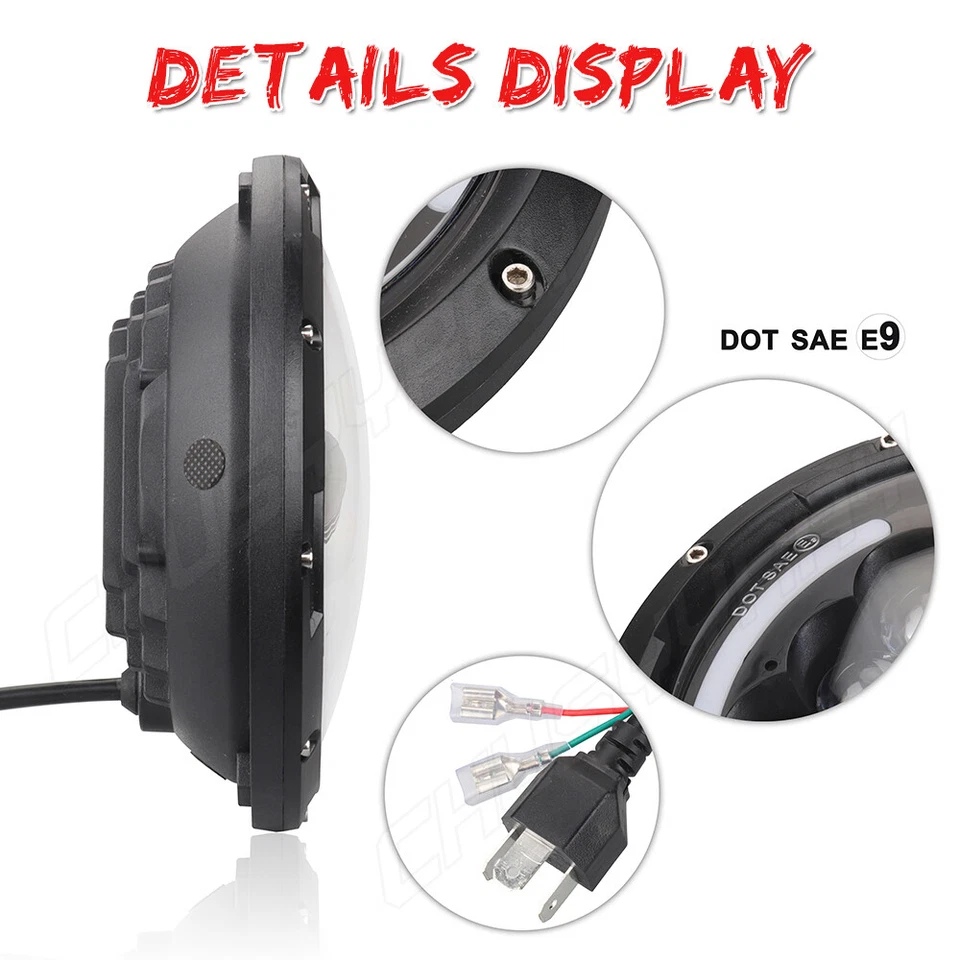 Kit combinado de faros LED halo de 7 pulgadas y luces antiniebla de 4"" para Hummer H2 H3T 06-10 Foto 4 de 4