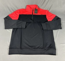 Dunning Golf Pullover 1/4 Zip XL Red Black Polyester Colorblock NWT MSRP $105