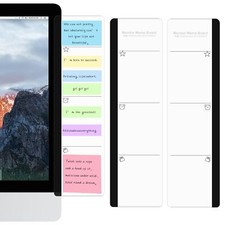 2PCS Transparent Monitor Memo Board Computer Side Panel Sticky Note Holder