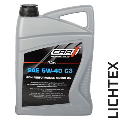 CAR1 Motorenöl SAE 5W-40 C3 5 Liter High Performance Motor öl