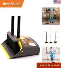Ergonomic Stand-Up Broom and Dustpan Set with 52" Long Handle for Easy Cleaning