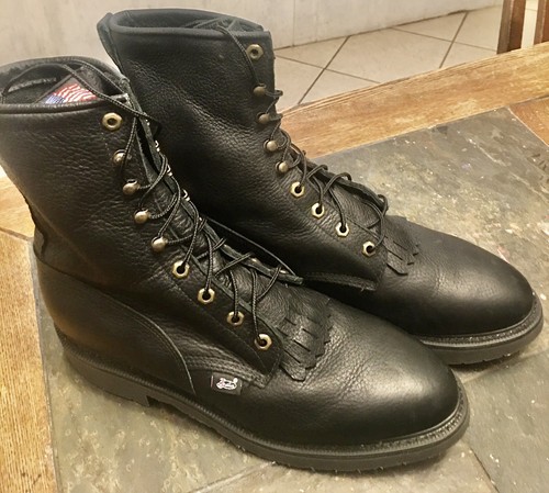 black justin work boots