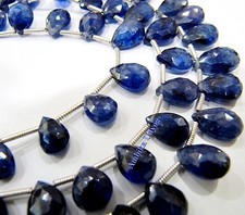 Natural Blue Sapphire Pear Shape briolette Beads 5x7 to 9x12mm Strand 8 inch