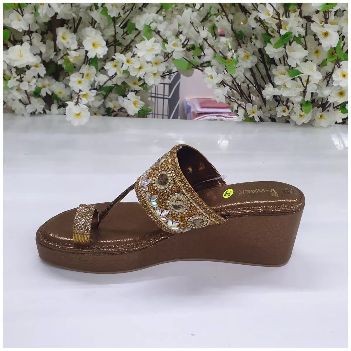 Bridal High Heels Women Sandal for Bride Wedding Wedge Indian