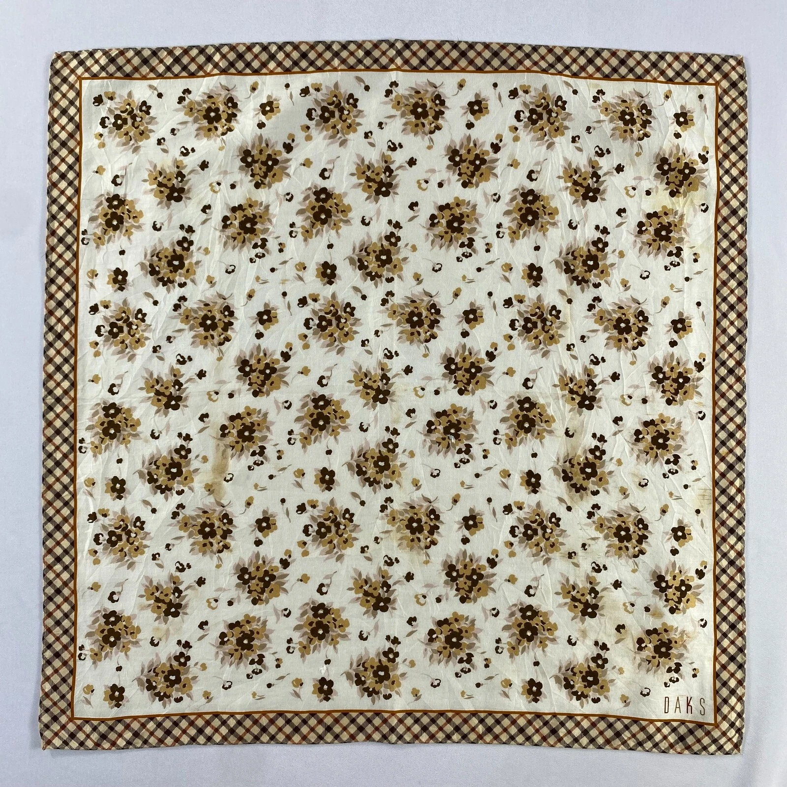 Vintage Daks Handkerchief Pocket Square Bandana Neckerchief
