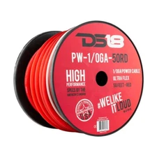 DS18 PW-1/0GA-50RD 1/0-GA Ultra Flex CCA Ground Power Cable 50 Feet
