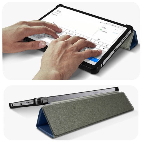 Housse pour Lenovo Tab M9 Support video et clavier Mise en Veille Bleu nuit - Photo 3/6