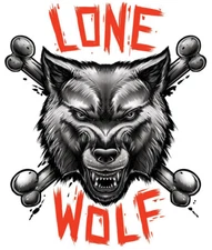 "BGR" Temporary Tattoo, Lone Wolf & Crossbones, USA Made