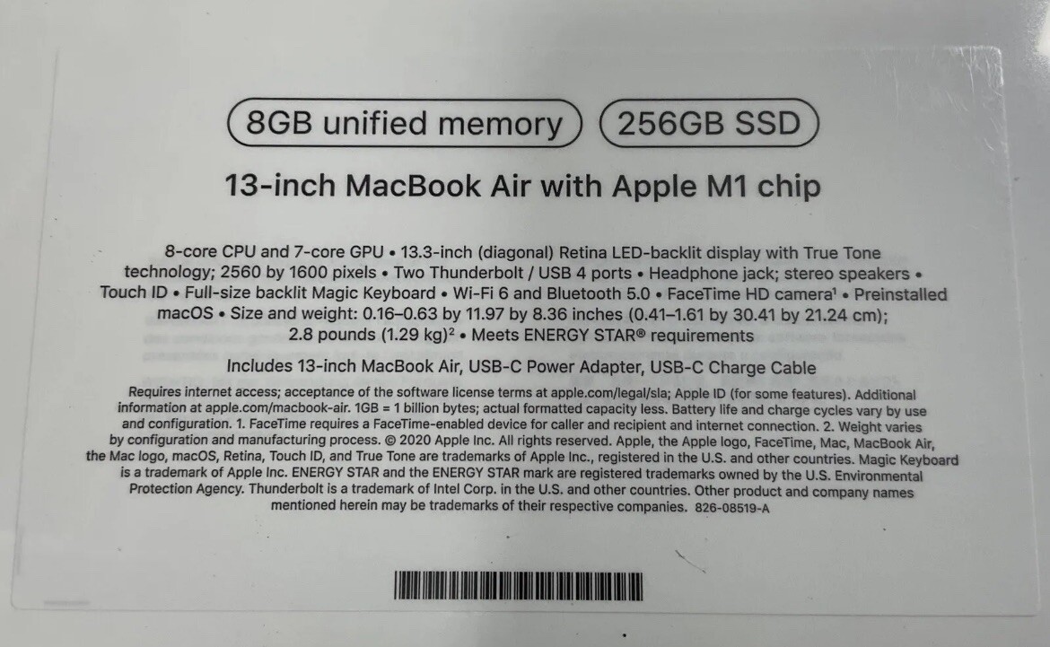 New A2337 Apple Macbook Air 13