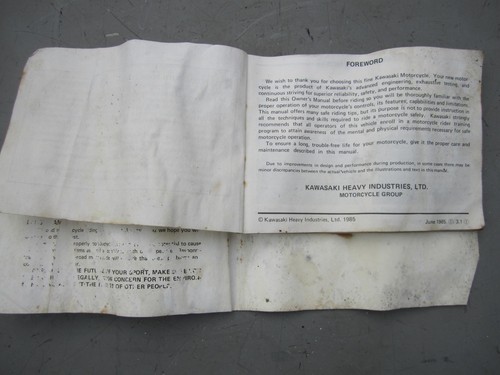 1986 KAWASAKI KD80M KD80 KD 80 OWNERS MANUAL - Picture 2 of 2