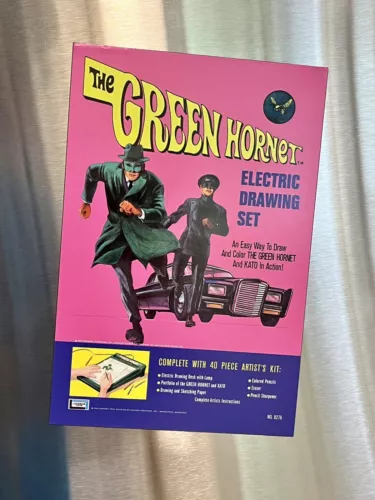 1966 Lakeside’s THE GREEN HORNET Electric Drawing Set Box Art Magnet - 4"x6”
