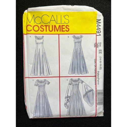 McCalls Sewing Pattern M4491 Misses Dress Costume Size 14-20 FF UNCUT