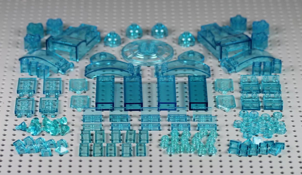 LEGO Assorted Lot 130 Translucent Light Blue Pieces Plates