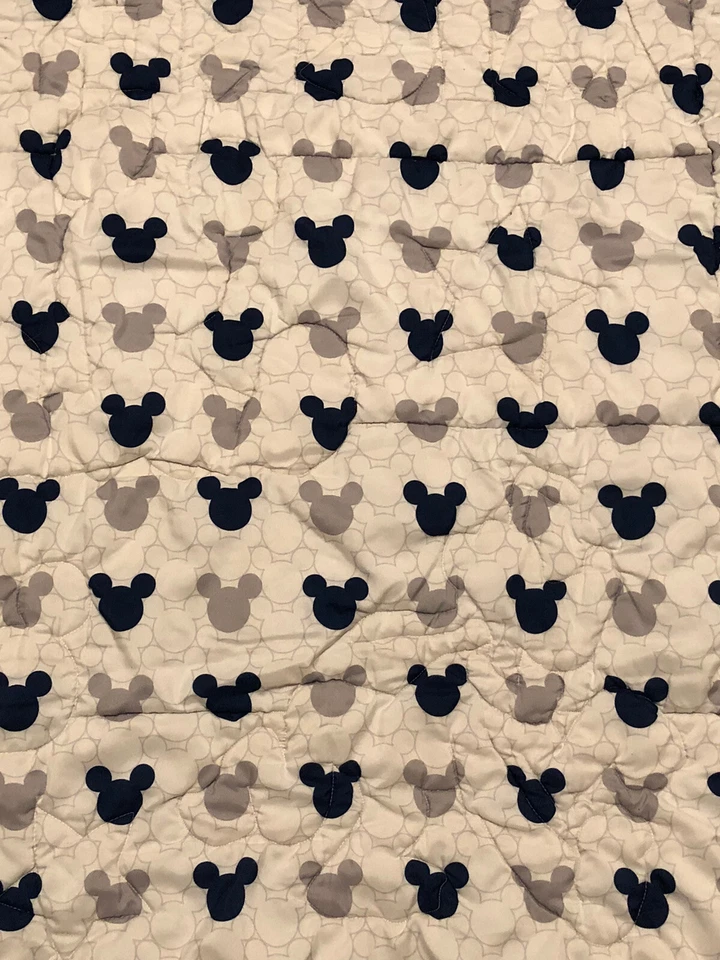 迪士尼宝宝米老鼠冥王星婴儿床被子毯海军蓝灰色 — 第 2/2 张图片