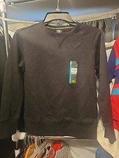Athletic Works Boys Black Fleece Lined Crew Sweatshirt L/G 10 -12 Kid Youth