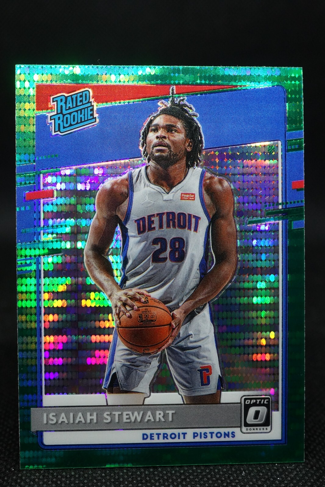 2020-21 NBA Donruss Optic Isaiah Stewart Green Pulsar Prizm Rookie #166 Pistons