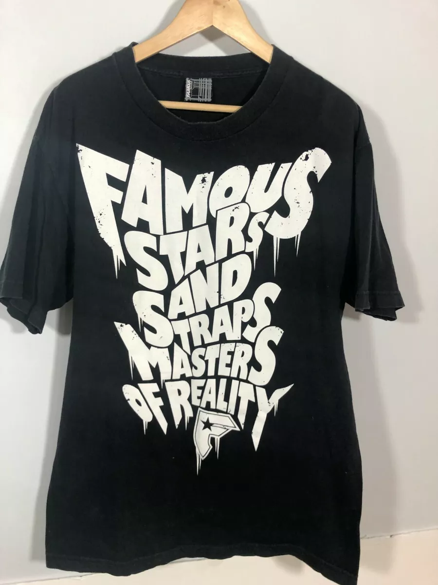 Travis Barker Shirt Famous Stars and Straps Large Big Logo Black