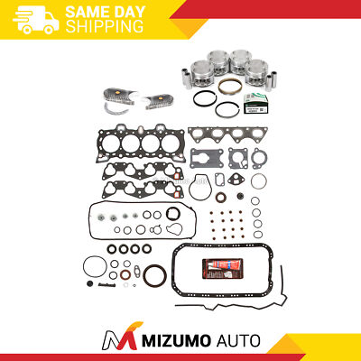 Full Gasket Set Pistons Bearings Fit 88-95 Honda Civic Del Sol 1.5L D15B1 D15B2