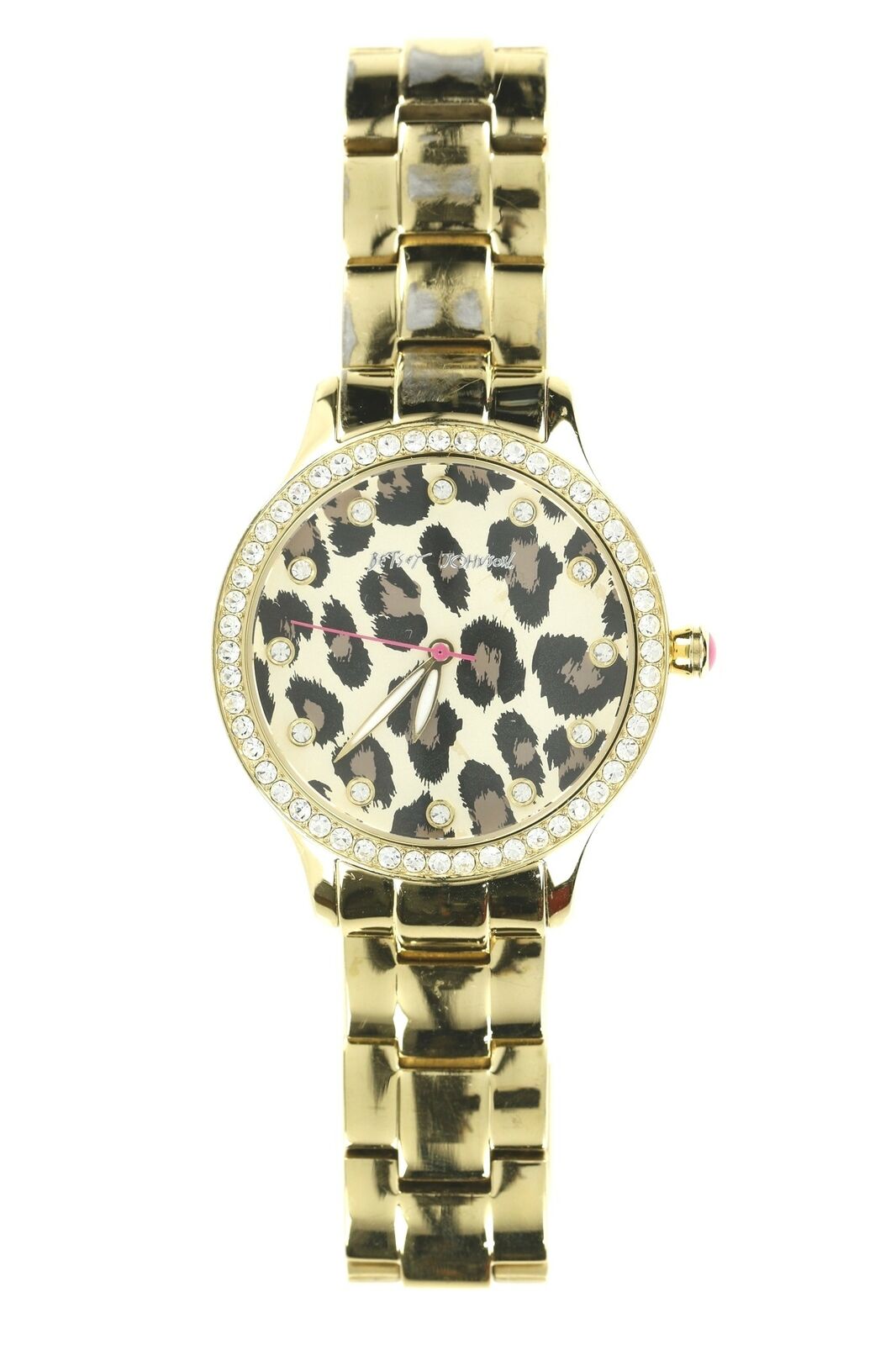 Betsey Johnson Leopard Print Dial Gold Toned 40mm Women's Watch 137953