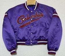 Pretty Little Thing Cropped Purple Bomber Jacket “colombia” Embroidered Size 4