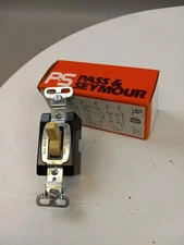 NEW Pass and Seymour Ivory Single-Pole Wall Light Switch 15A 120/277VAC NOS