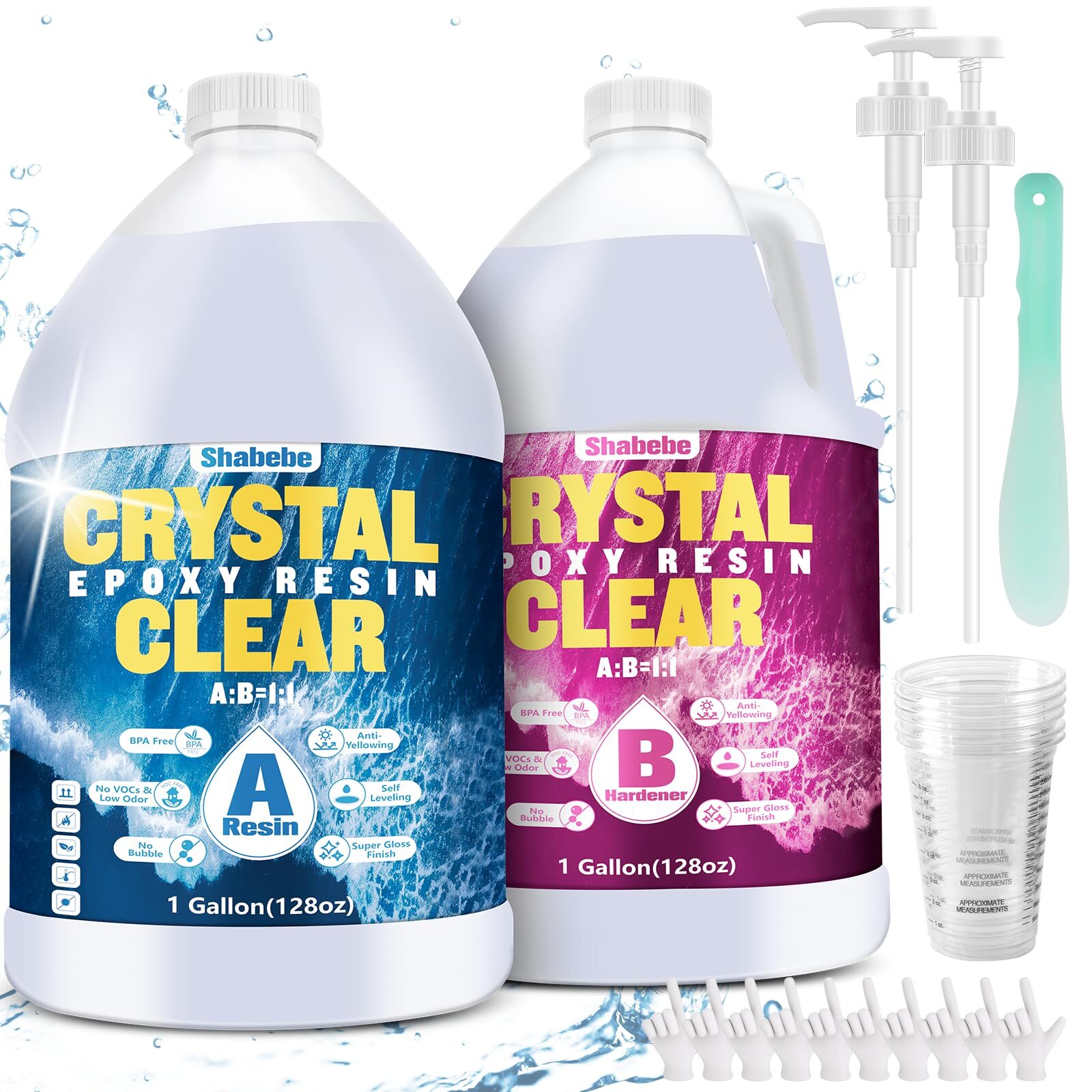 2 Gallon Crystal Clear Food Safe Epoxy Resin Kit for DIY Crafts