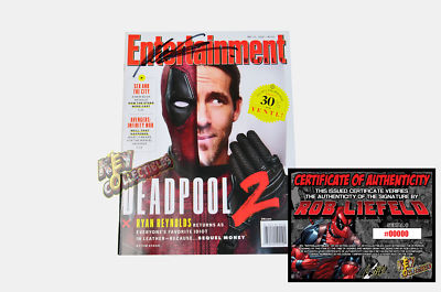 Entertainment Weekly MAY 2018 DEADPOOL 2 Ryan Reynolds - SIGNED BY ROB LIEFELD