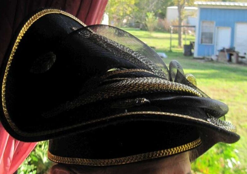 DEBORAH NEW YORK BLACK CHURCH‎ TEA VINTAGE HAT Vintage Deborah Black Fancy Wool Hat Decorative Accents  main image 4