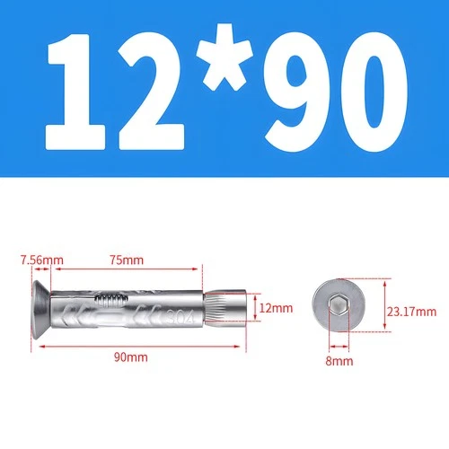 Heavy Duty Sleeve Anchor Expansion Bolt Allen Socket Countersunk Masonry M6-M12 - Picture 30 of 34