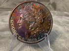1882 O Morgan Silver Dollar Gem BU Proof Like Monster Rainbow Toning #2778
