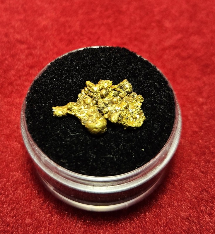 California Natural Gold Nugget  3.2  Grams in a Gem jar w/lid