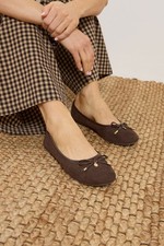 LTS Faux Suede Ballerina Pumps In Standard Fit
