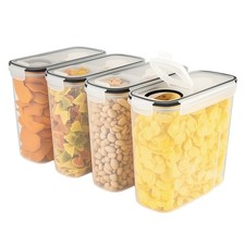 4/8 Pack Cereal Storage Containers 4L Airtight Clear Plastic with Flip Top Lids