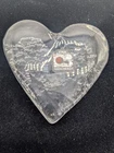 Vintage Blenko Clear Glass Heart Shaped Paperweight